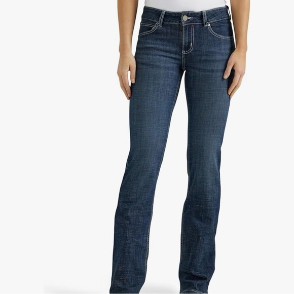 Wrangler Women's Bootcut Stretch Denim Jeans Size 9X36 Medium Wash Tall Low Rise - Picture 1 of 15